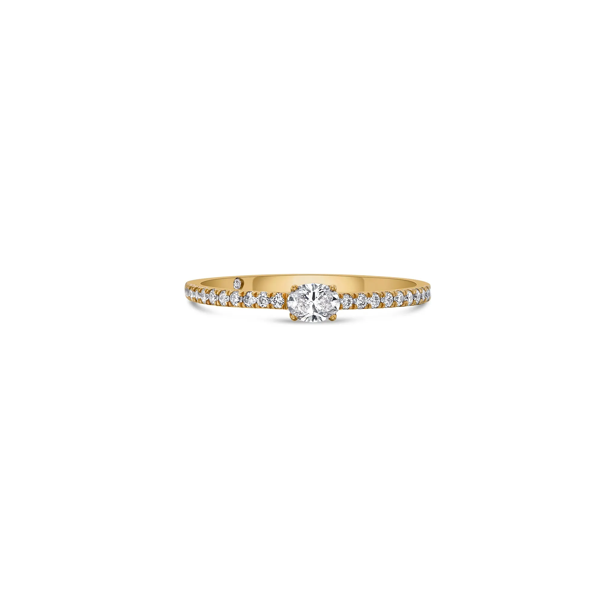 Line Pavé Stacking Ring with Oval and Round Lab Diamonds sold by Promise By Effy