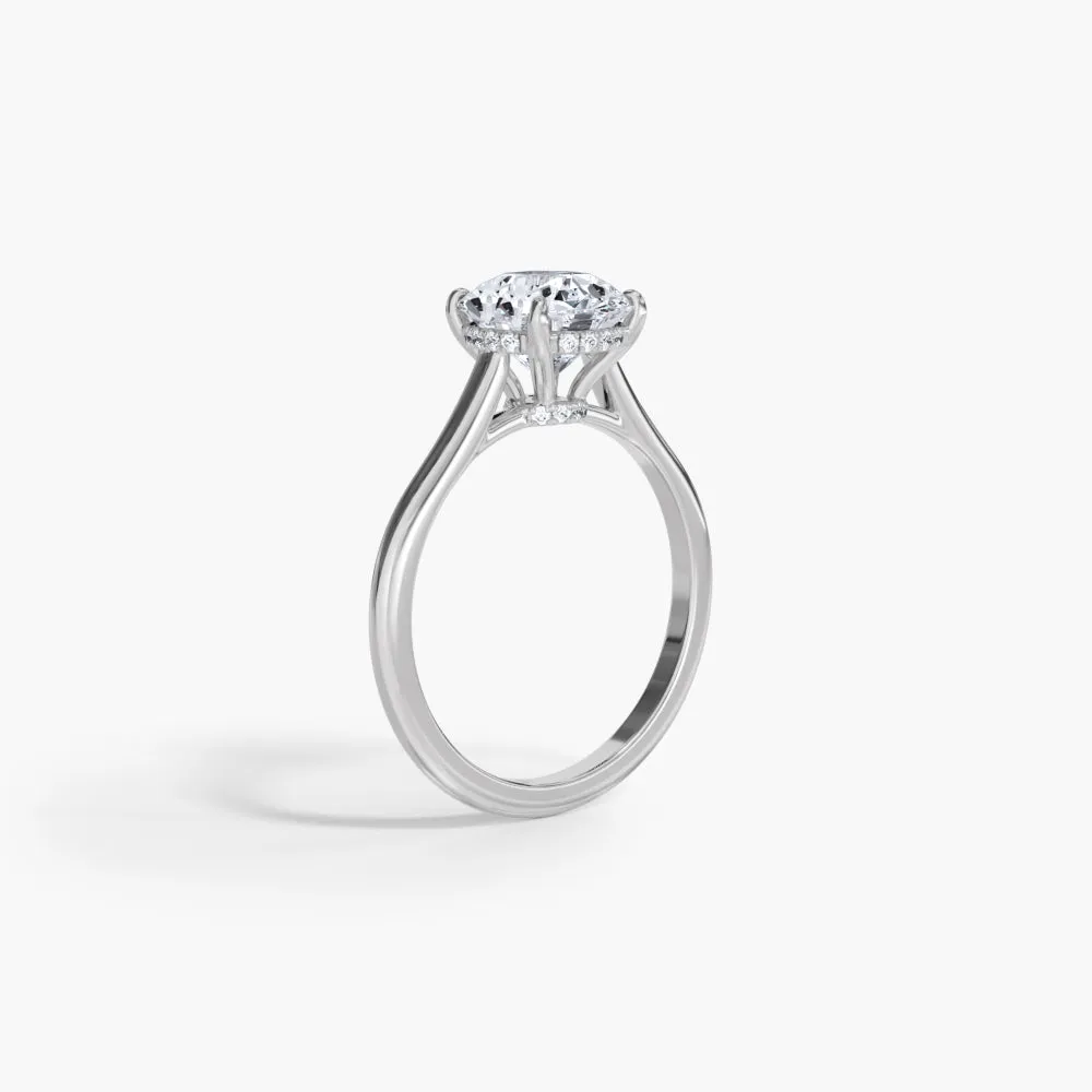 The Hidden Halo Plain Band Cathedral Lab Diamond Engagement Ring sold by Promise By Effy product image thumbnail 2