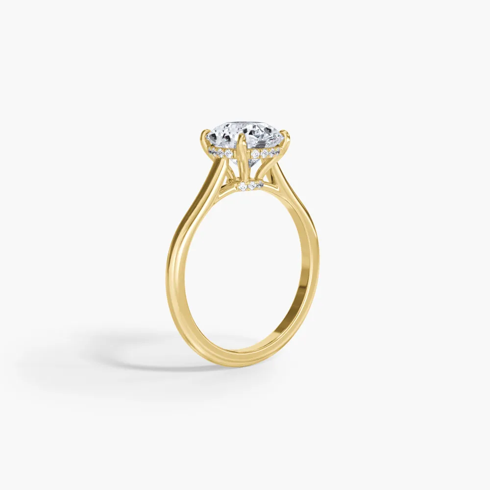 The Hidden Halo Plain Band Cathedral Lab Diamond Engagement Ring sold by Promise By Effy product image thumbnail 5