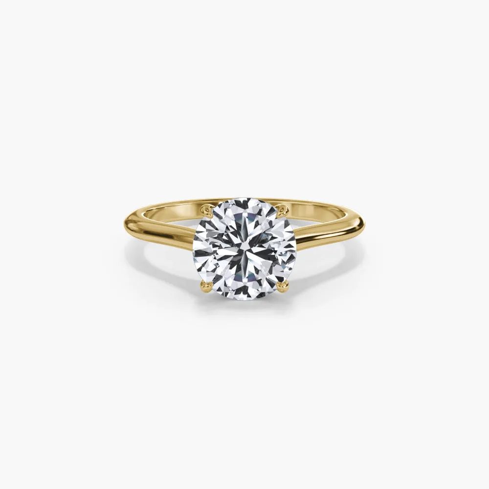 The Hidden Halo Plain Band Cathedral Lab Diamond Engagement Ring sold by Promise By Effy product image thumbnail 4