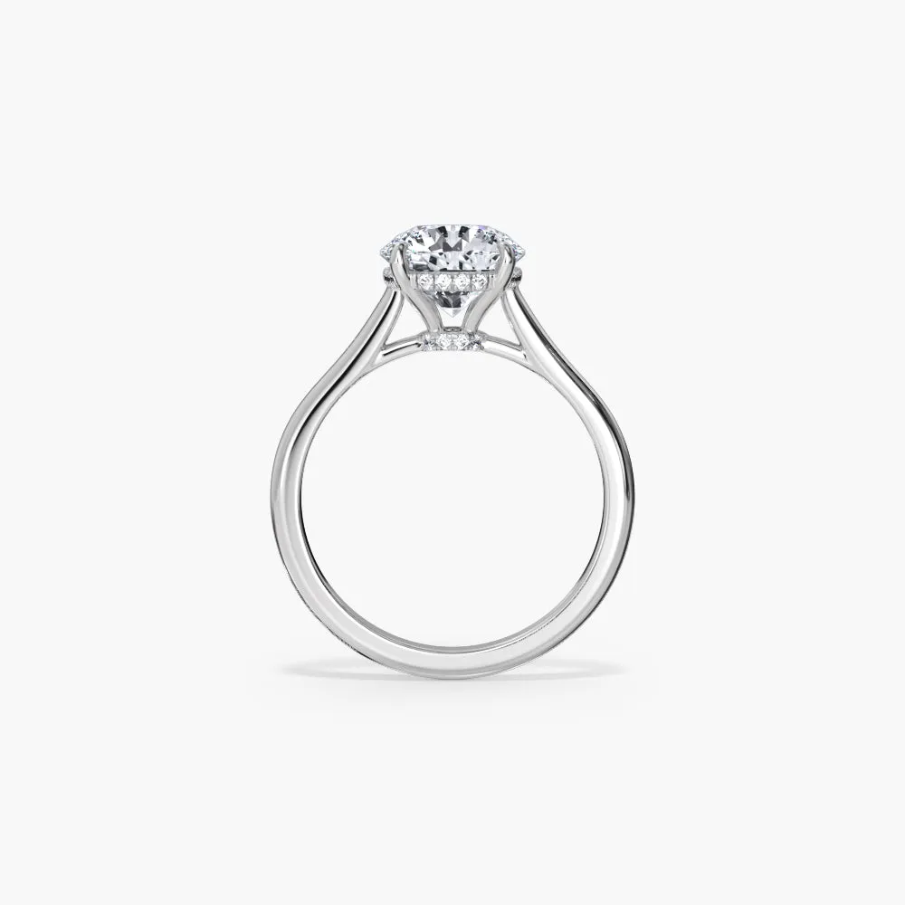 The Hidden Halo Plain Band Cathedral Lab Diamond Engagement Ring sold by Promise By Effy product image thumbnail 3