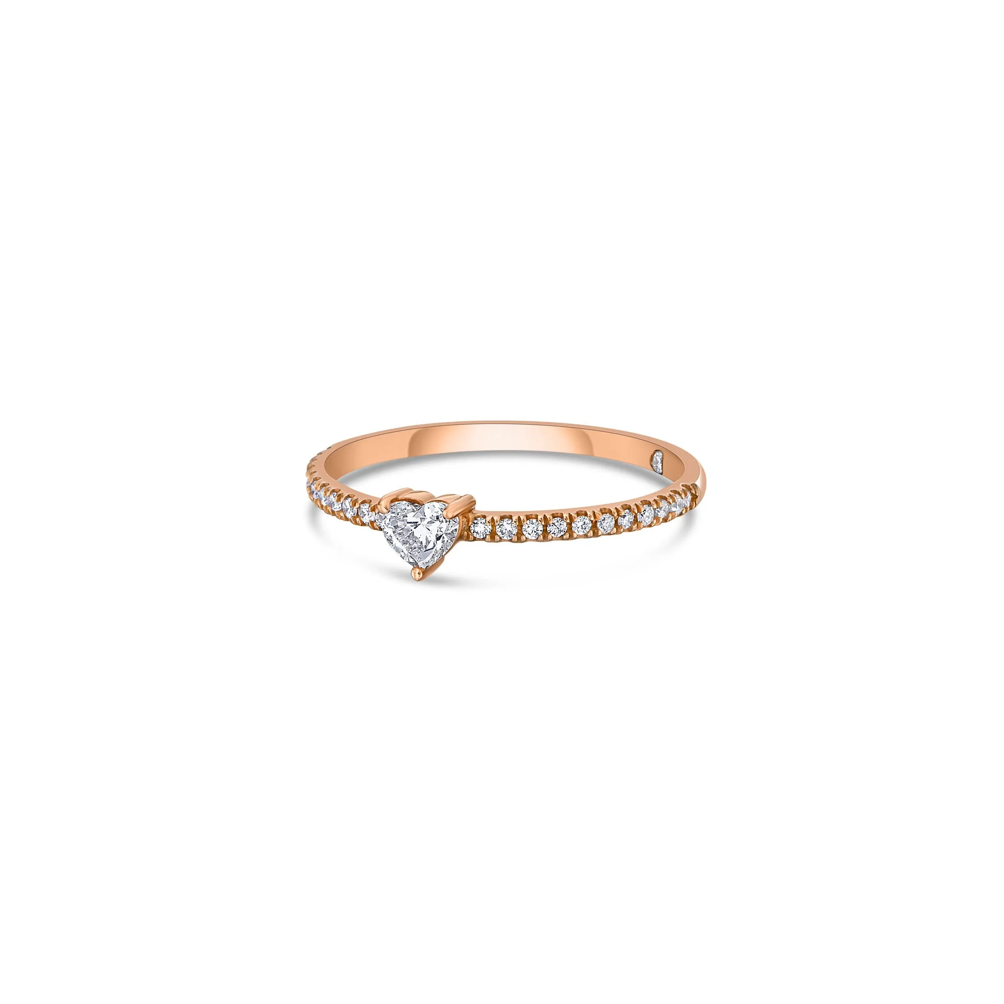 Line Pavé Stacking Ring with Heart and Round Lab Diamonds sold by Promise By Effy product image thumbnail 5