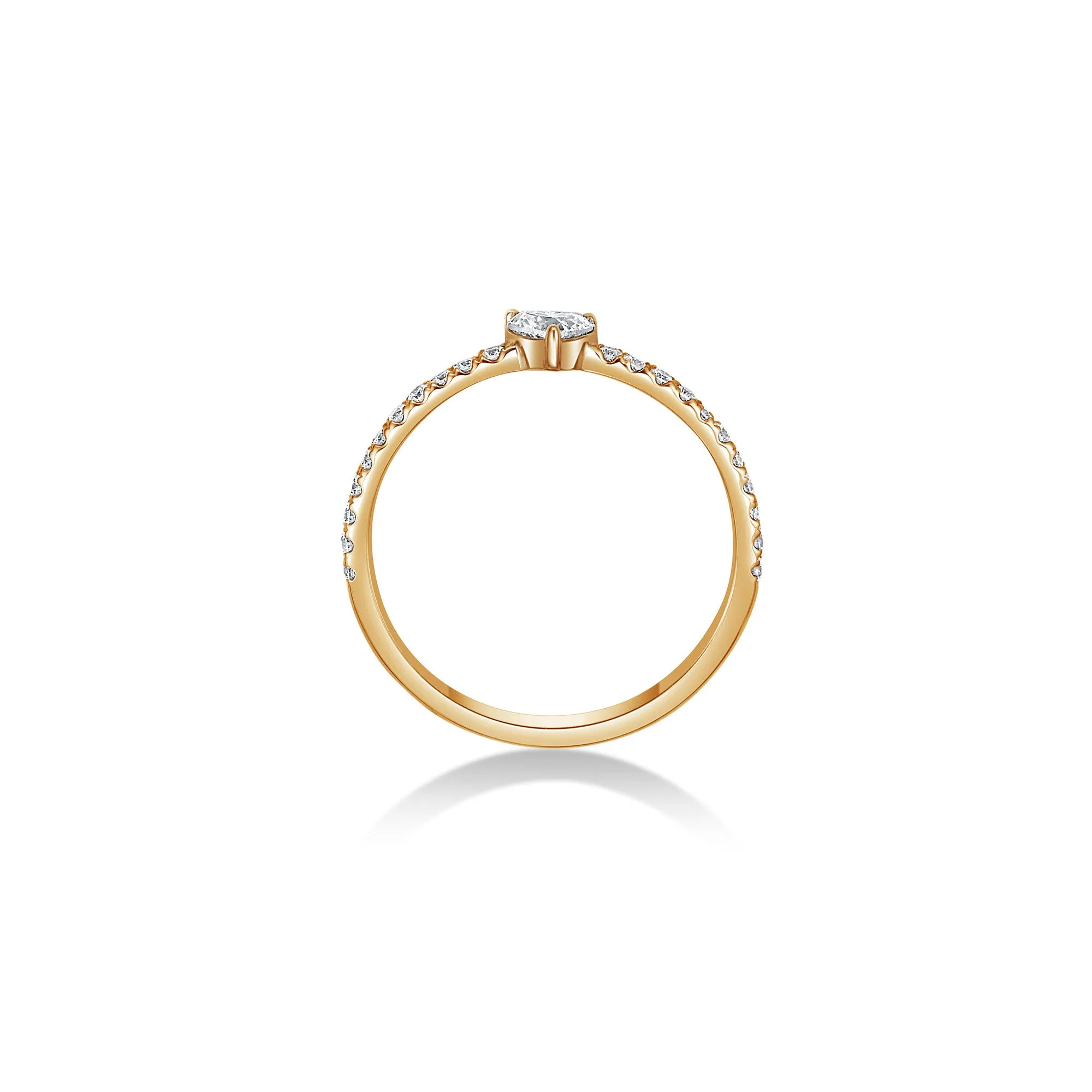 Line Pavé Stacking Ring with Heart and Round Lab Diamonds sold by Promise By Effy product image thumbnail 3