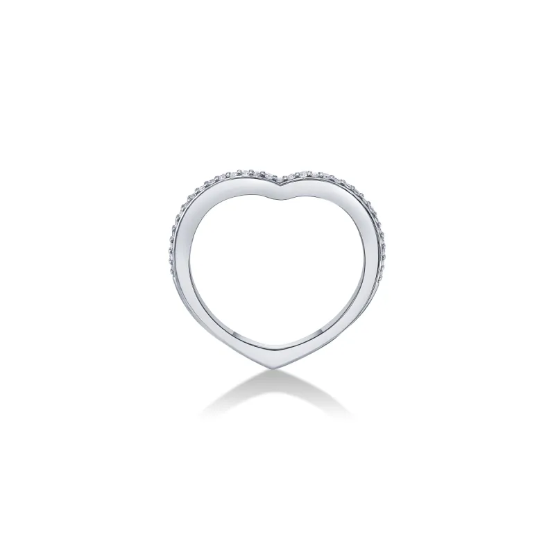 Pixel Heart Ring in White Gold with Diamonds sold by Promise By Effy