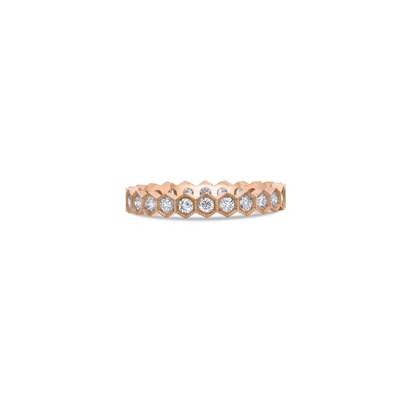 Hex Bezel Ring with Round Lab Diamond sold by Promise By Effy