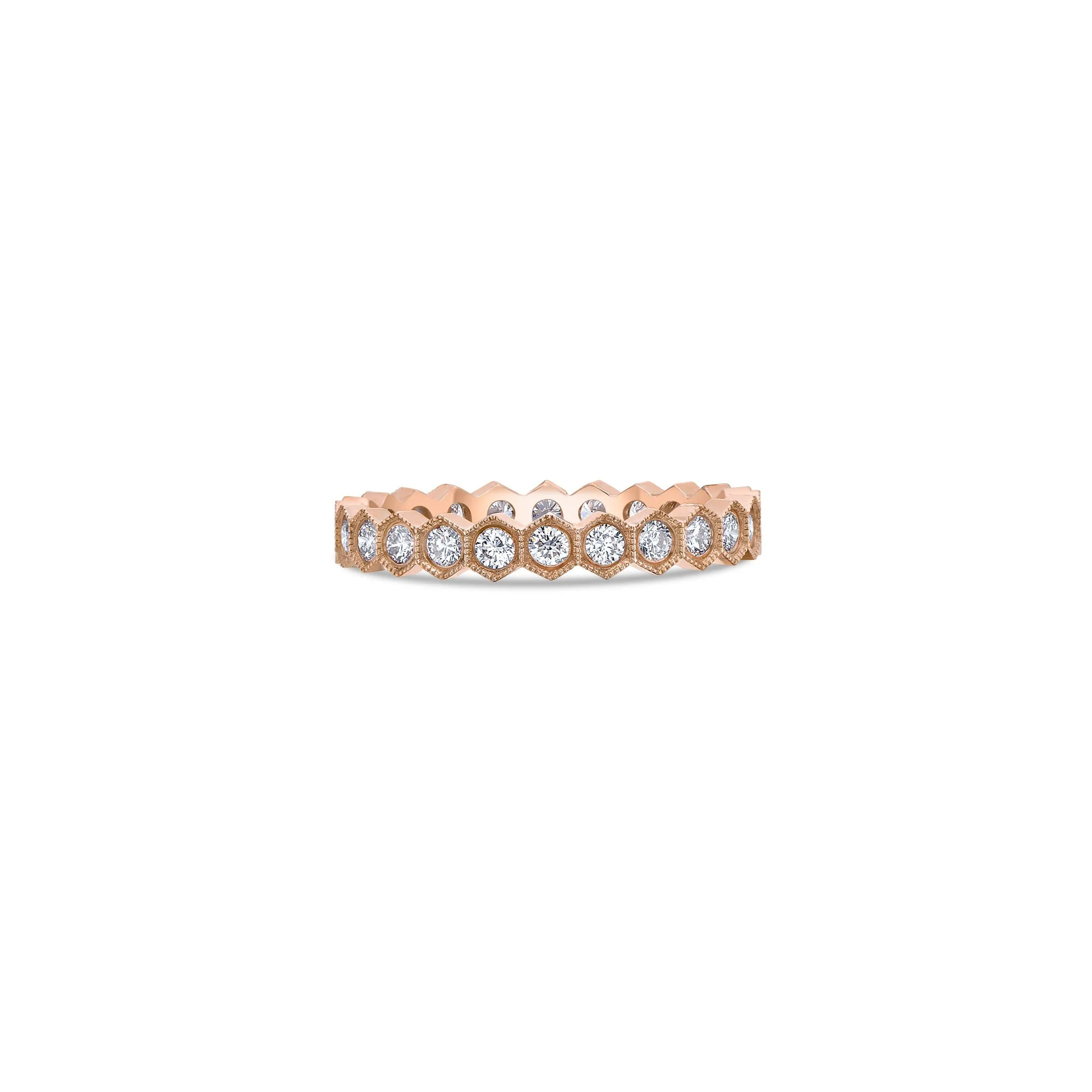 Hex Bezel Ring with Round Lab Diamond sold by Promise By Effy