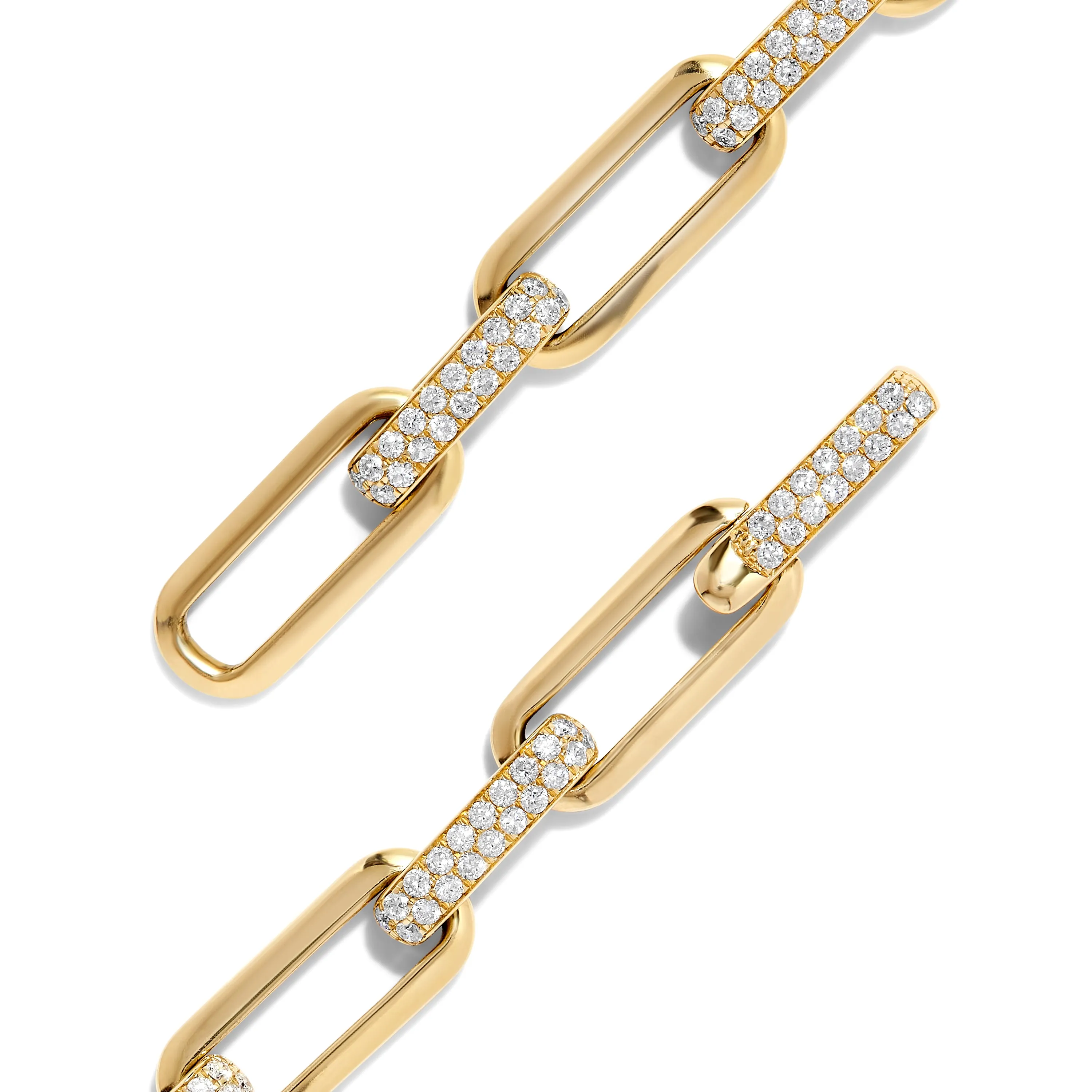 Paperclip Bracelet in Yellow Gold with Diamonds sold by Promise By Effy product image thumbnail 5