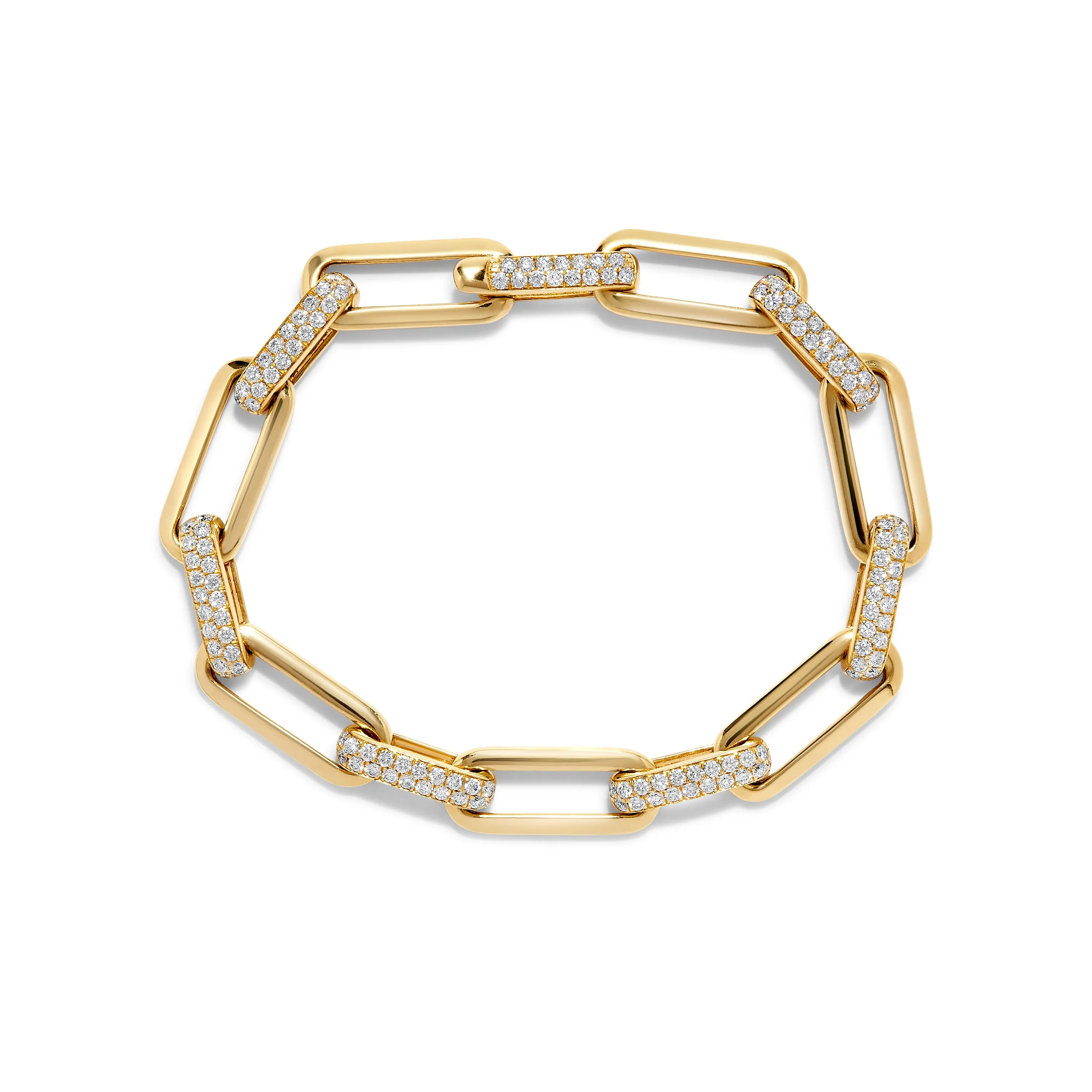 Paperclip Bracelet in Yellow Gold with Diamonds sold by Promise By Effy