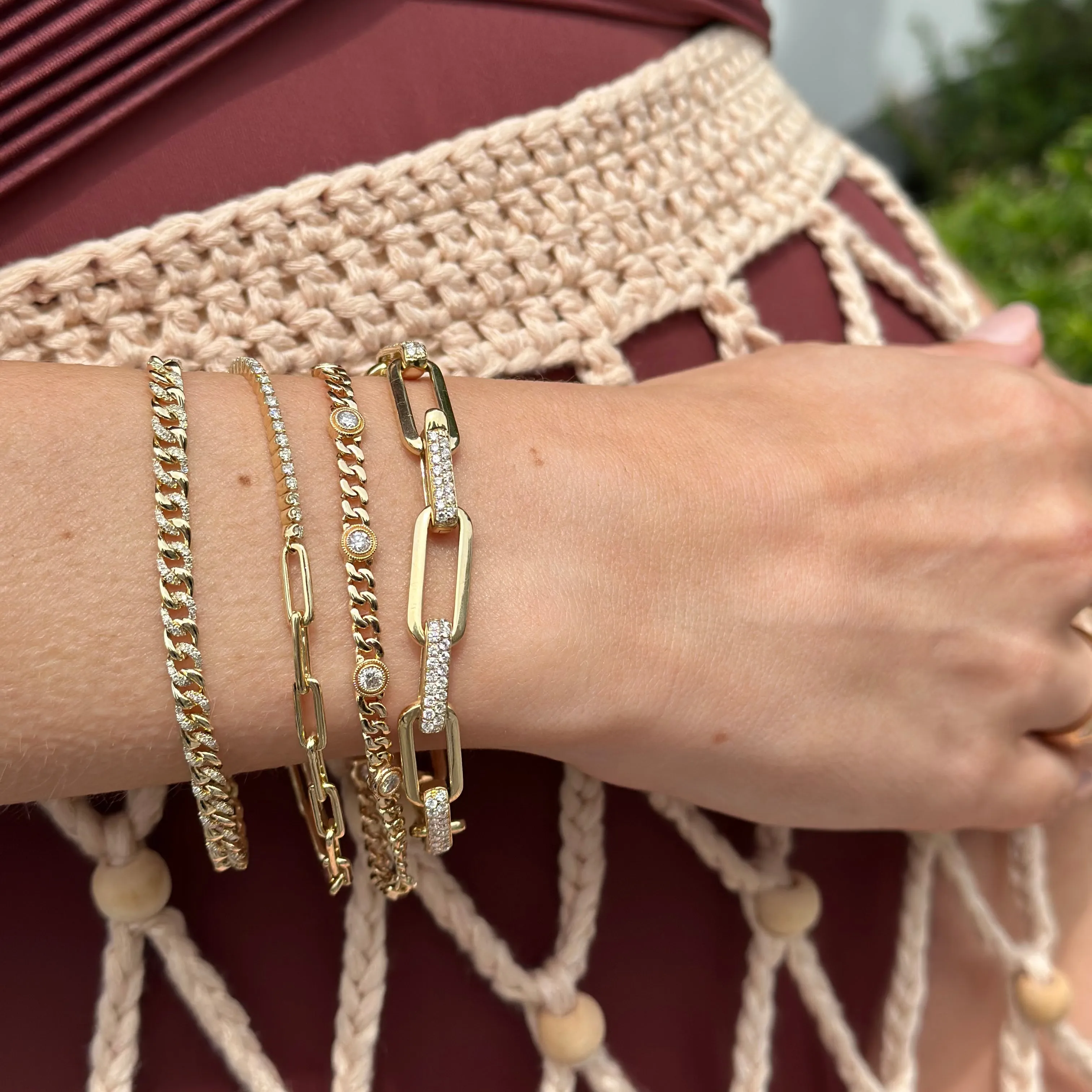 Paperclip Bracelet in Yellow Gold with Diamonds sold by Promise By Effy product image thumbnail 2