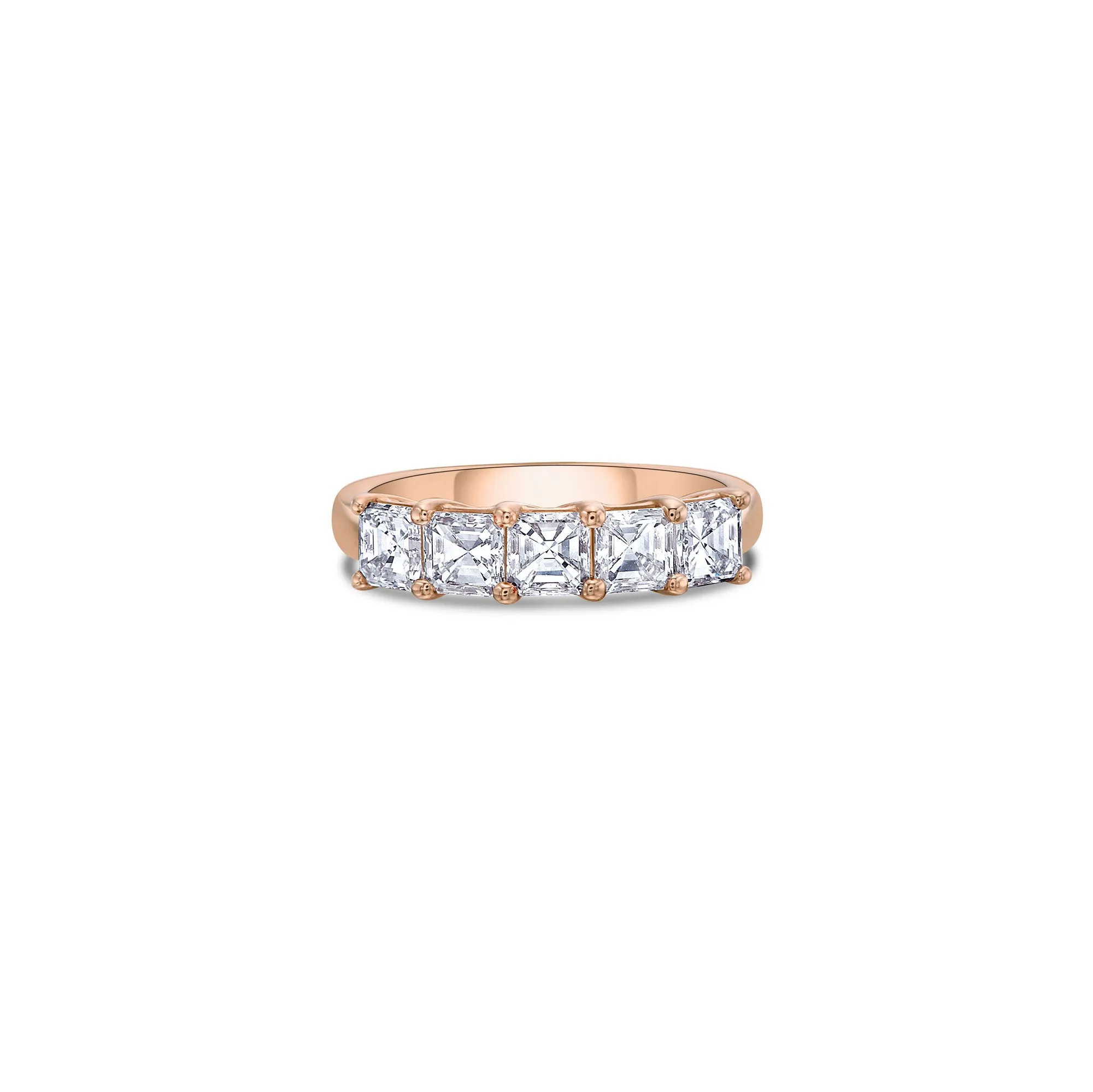 Five Stone Classic Band with Asscher Cut Lab Diamonds sold by Promise By Effy