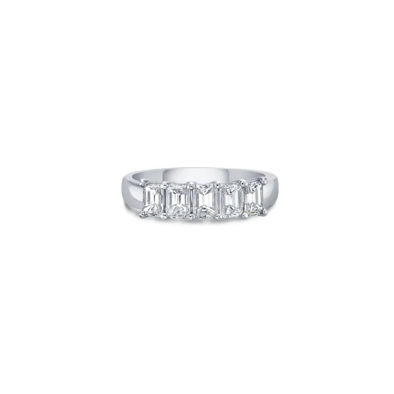 Five Stone Slim Band with Emerald Cut Lab Diamonds sold by Promise By Effy