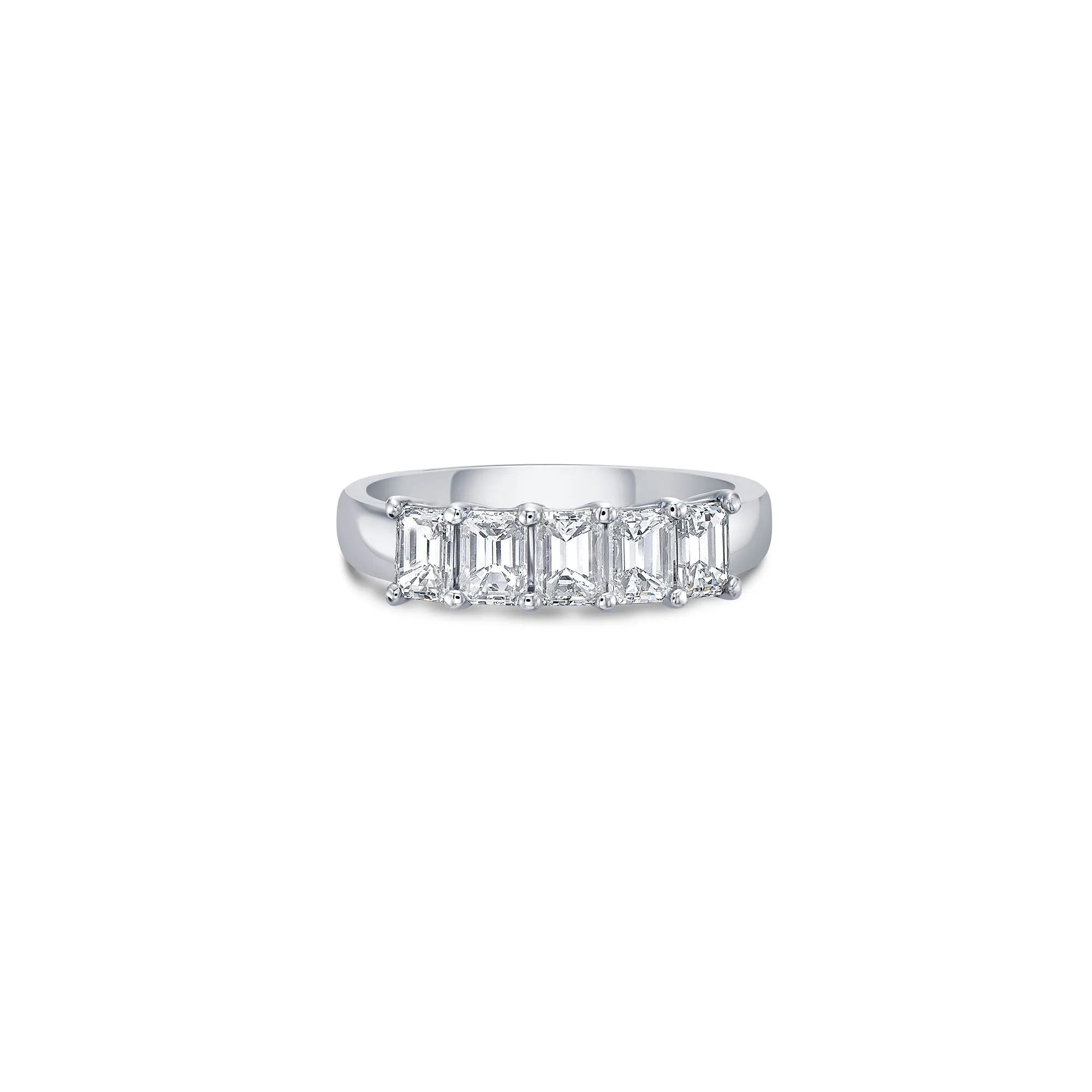Five Stone Slim Band with Emerald Cut Lab Diamonds sold by Promise By Effy