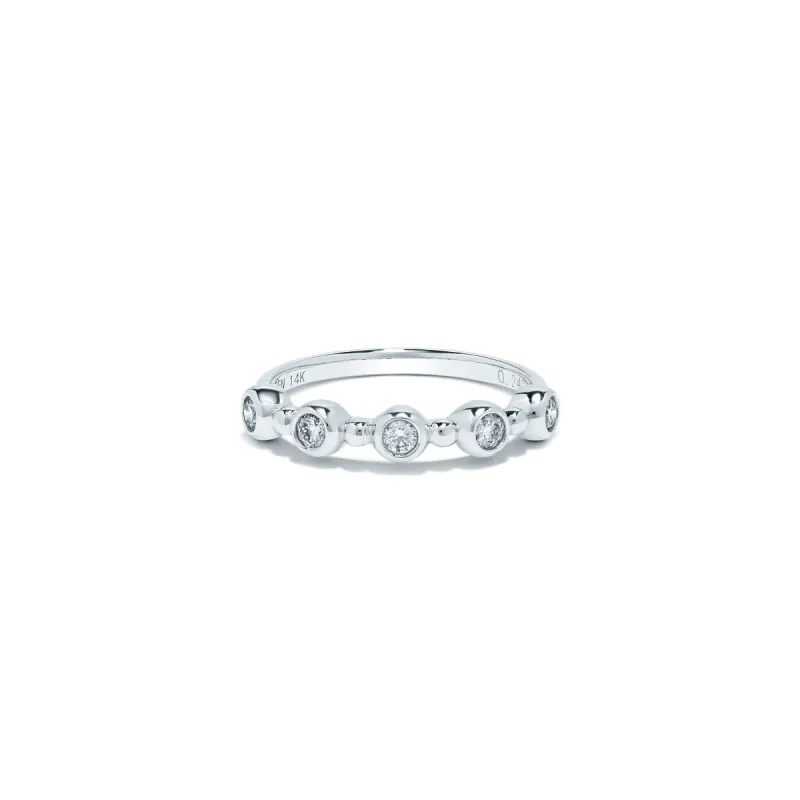 Chain Bezel Ring in White Gold with Diamonds sold by Promise By Effy