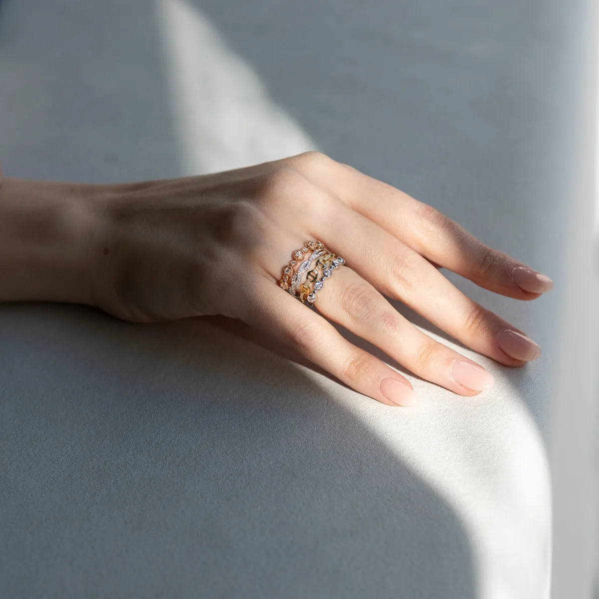 Chain Ring in Rose Gold with Diamonds sold by Promise By Effy product image thumbnail 2