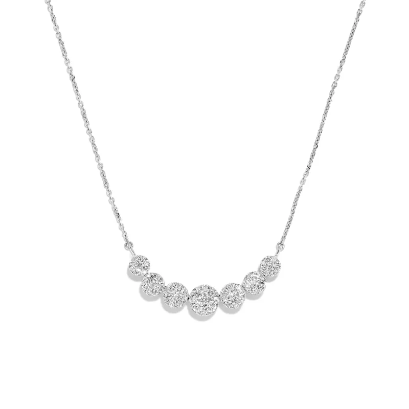 Cluster Necklace in White Gold with Diamonds sold by Promise By Effy