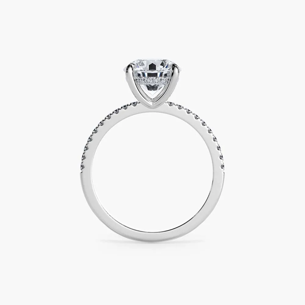 The Hidden Halo Pavé Band Lab Diamond Engagement Ring sold by Promise By Effy product image thumbnail 3