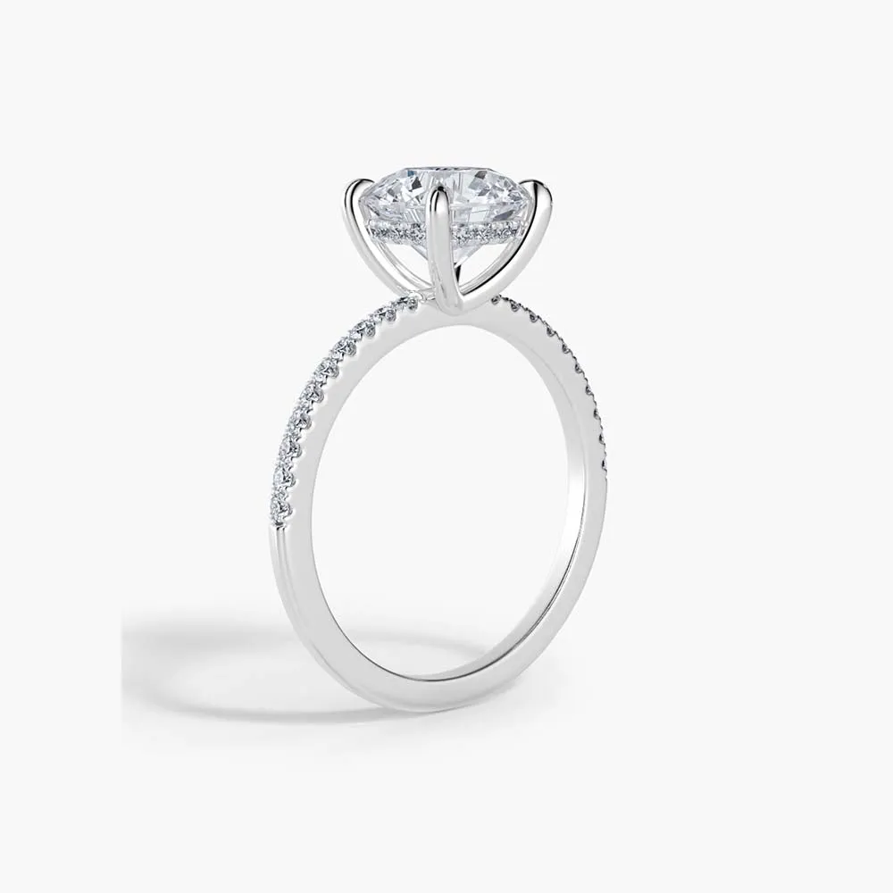 The Hidden Halo Pavé Band Lab Diamond Engagement Ring sold by Promise By Effy product image thumbnail 2