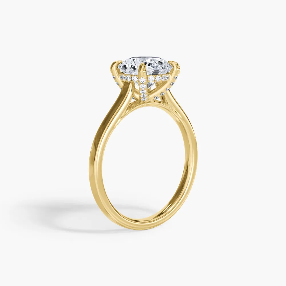 The Hidden Halo Plain Band Cathedral Lab Diamond Engagement Ring sold by Promise By Effy product image thumbnail 5