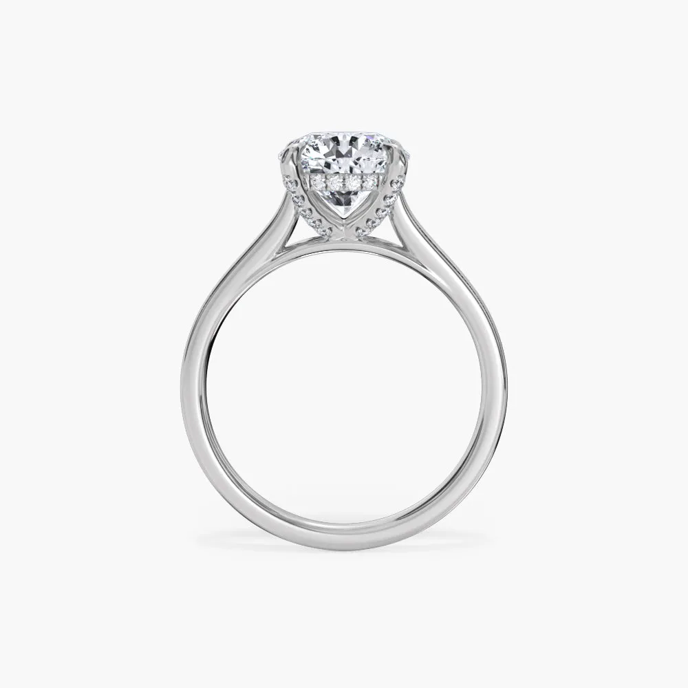 The Hidden Halo Plain Band Cathedral Lab Diamond Engagement Ring sold by Promise By Effy product image thumbnail 3