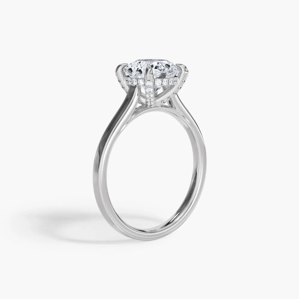 The Hidden Halo Plain Band Cathedral Lab Diamond Engagement Ring sold by Promise By Effy product image thumbnail 2