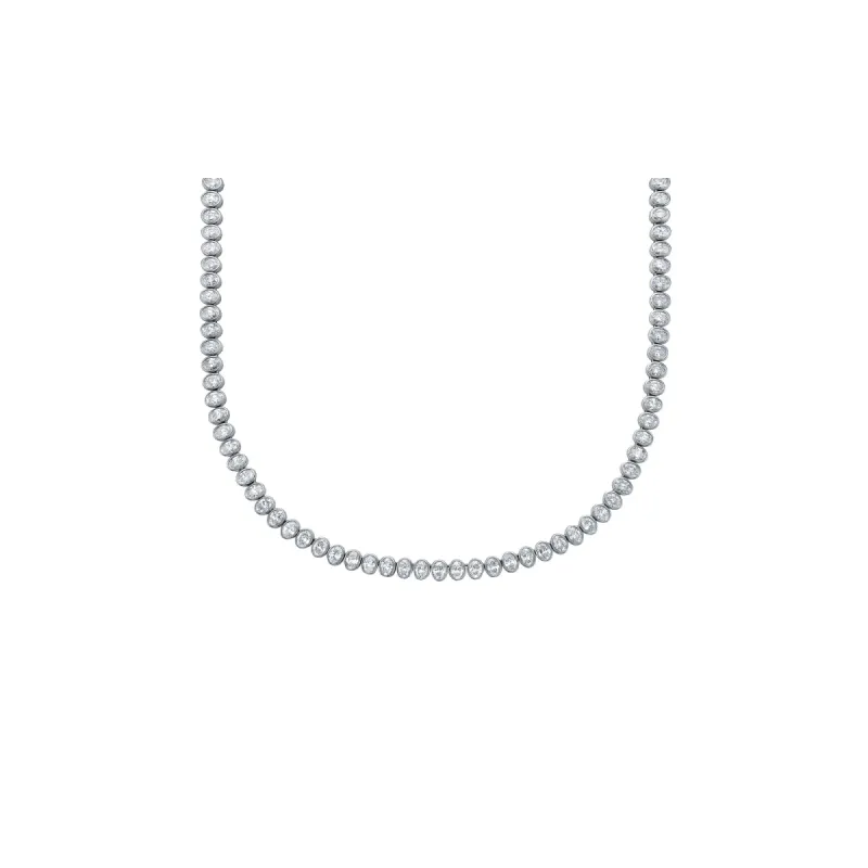 Oval Bezel Tennis Necklace with Lab Diamonds sold by Promise By Effy