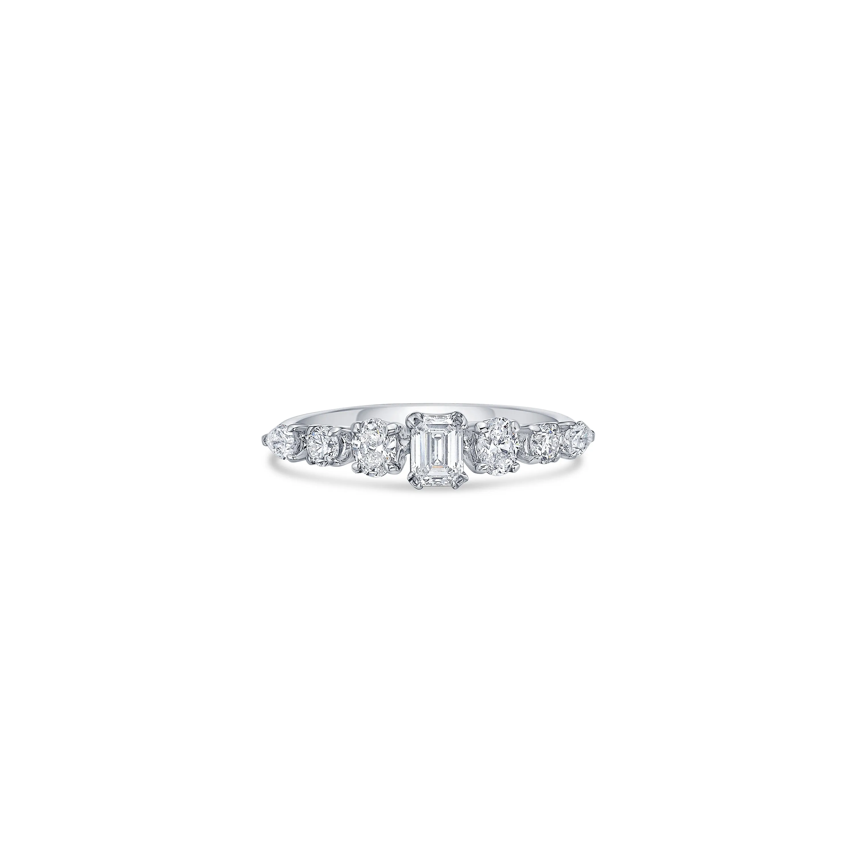 Mixed Shape Ring in White Gold with Diamonds sold by Promise By Effy