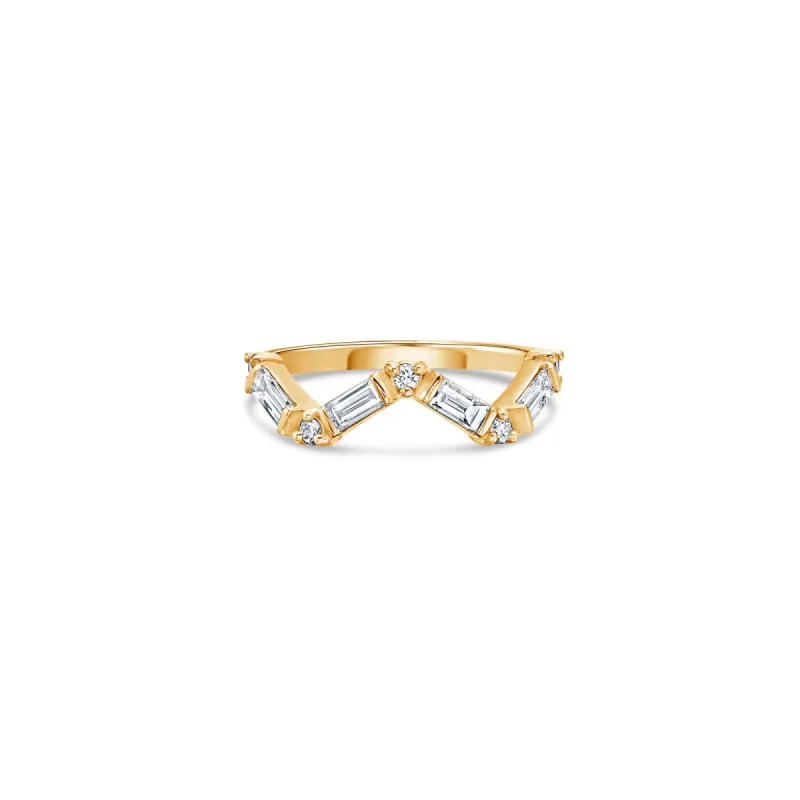 Double Dip Mixed Shape Ring with Baguette and Round Lab Diamonds sold by Promise By Effy