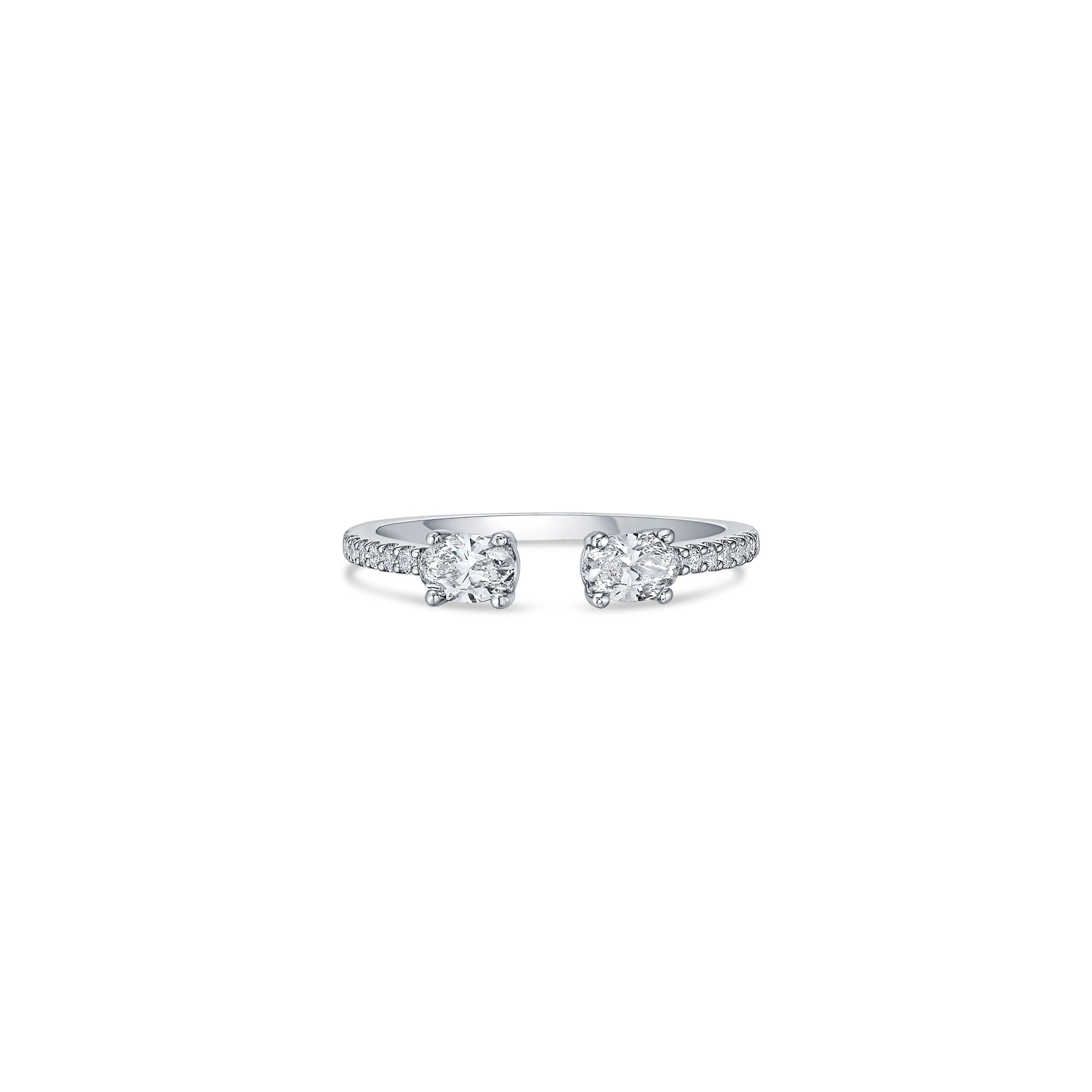 Open Ring in White Gold with Diamonds sold by Promise By Effy
