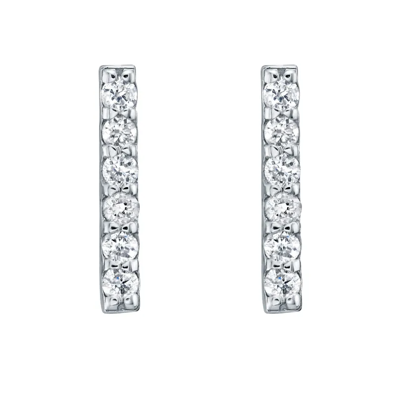 Bar Earring in White Gold with Diamonds sold by Promise By Effy
