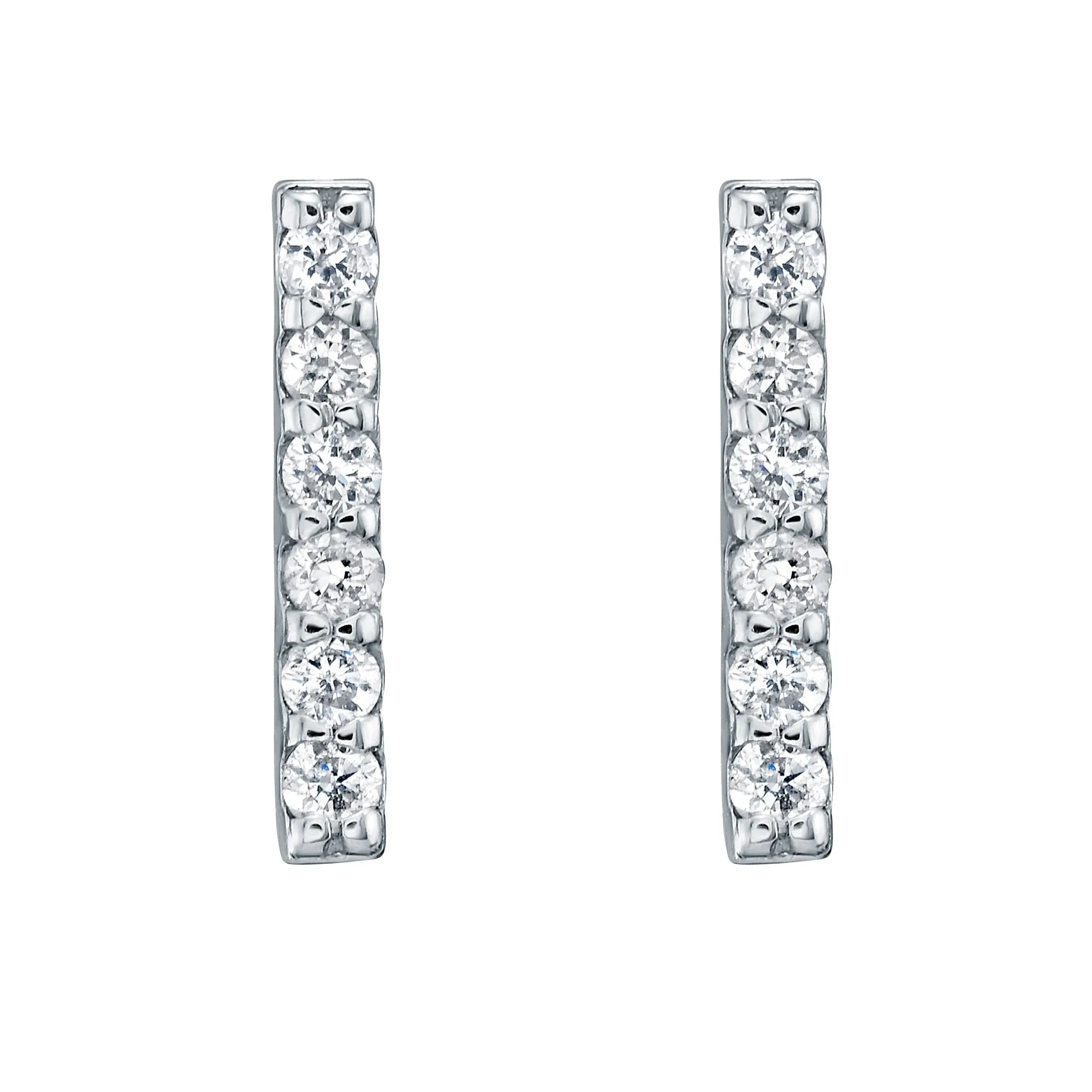 Bar Earring in White Gold with Diamonds sold by Promise By Effy