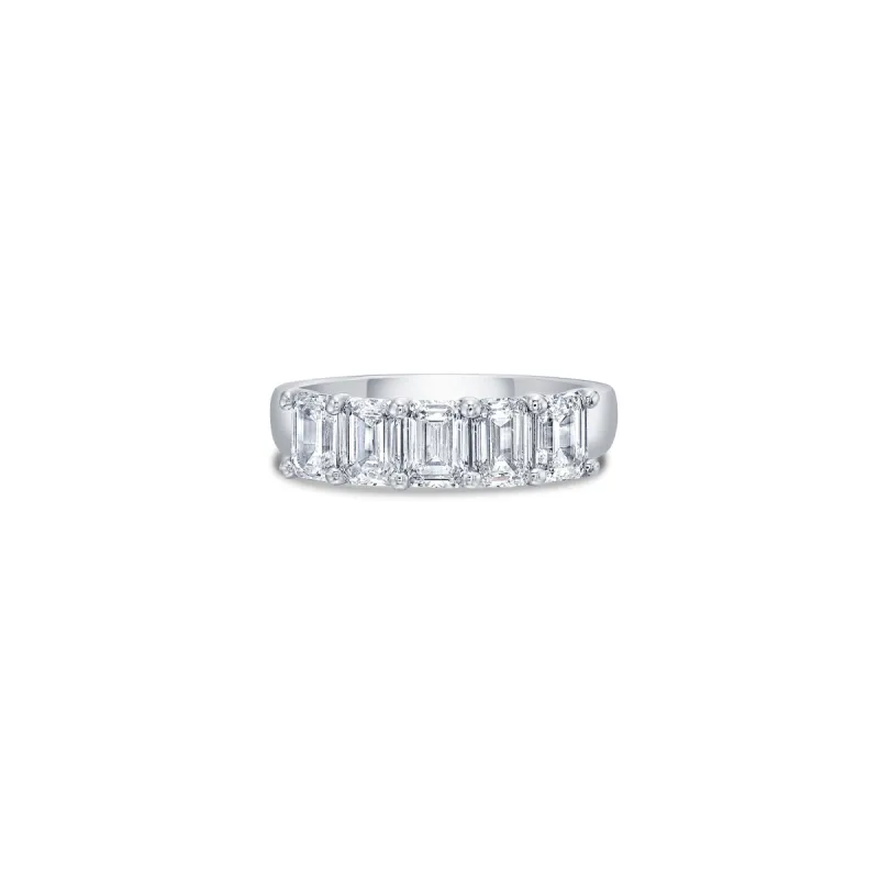 Five Stone Wide Band with Emerald Cut Lab Diamonds sold by Promise By Effy