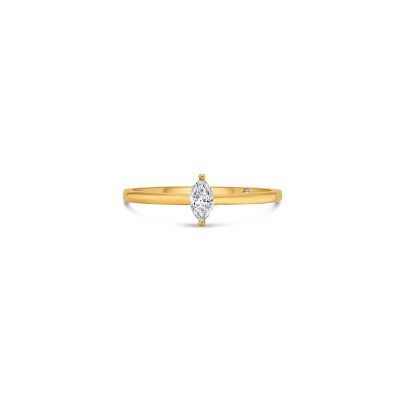 Line Stacking Ring with Marquise Lab Diamond made by Promise By Effy