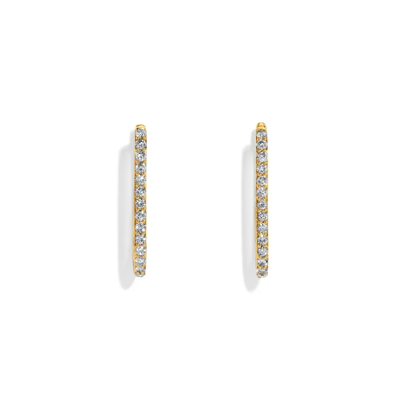 Paperclip Hoop Earring in Yellow Gold with Diamonds sold by Promise By Effy