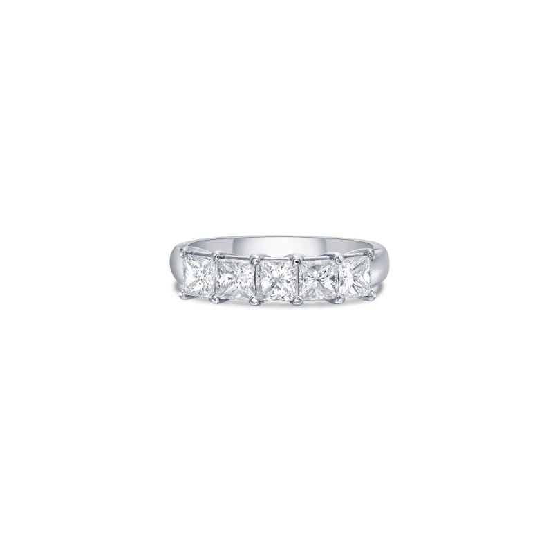 Five Stone Classic Band with Princess Cut Lab Diamonds sold by Promise By Effy