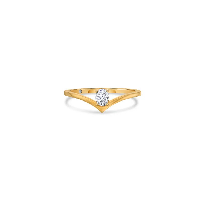 Dip Stacking Ring with Oval Lab Diamond sold by Promise By Effy