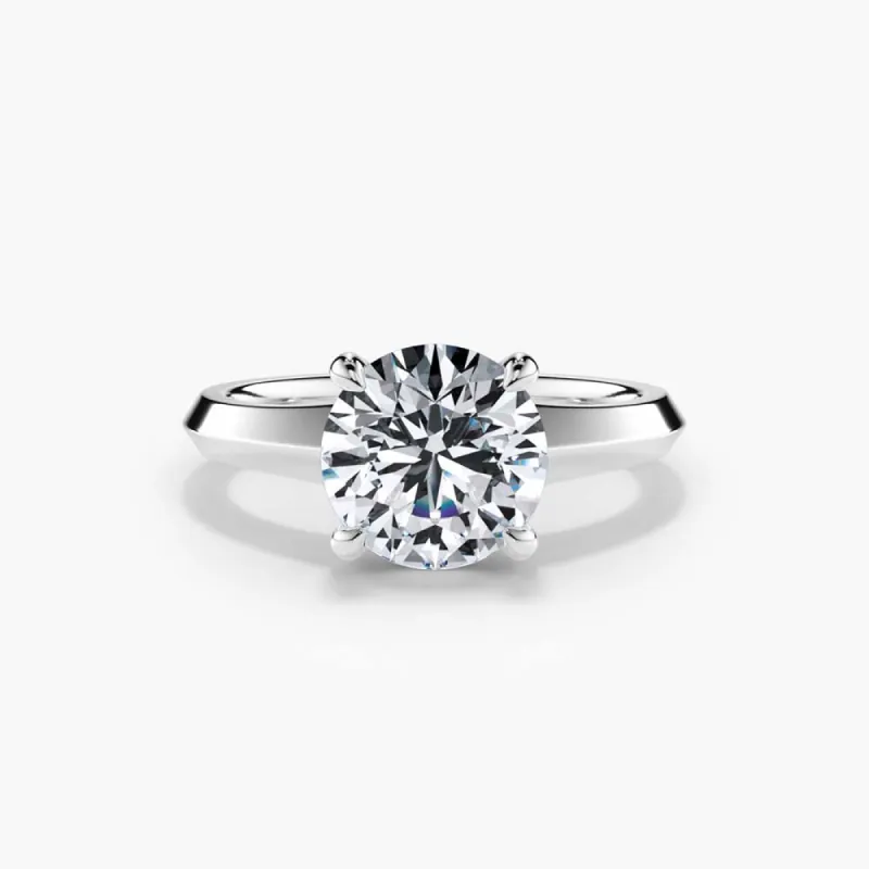 The Classic Solitaire Knife Edge Lab Diamond Engagement Ring sold by Promise By Effy