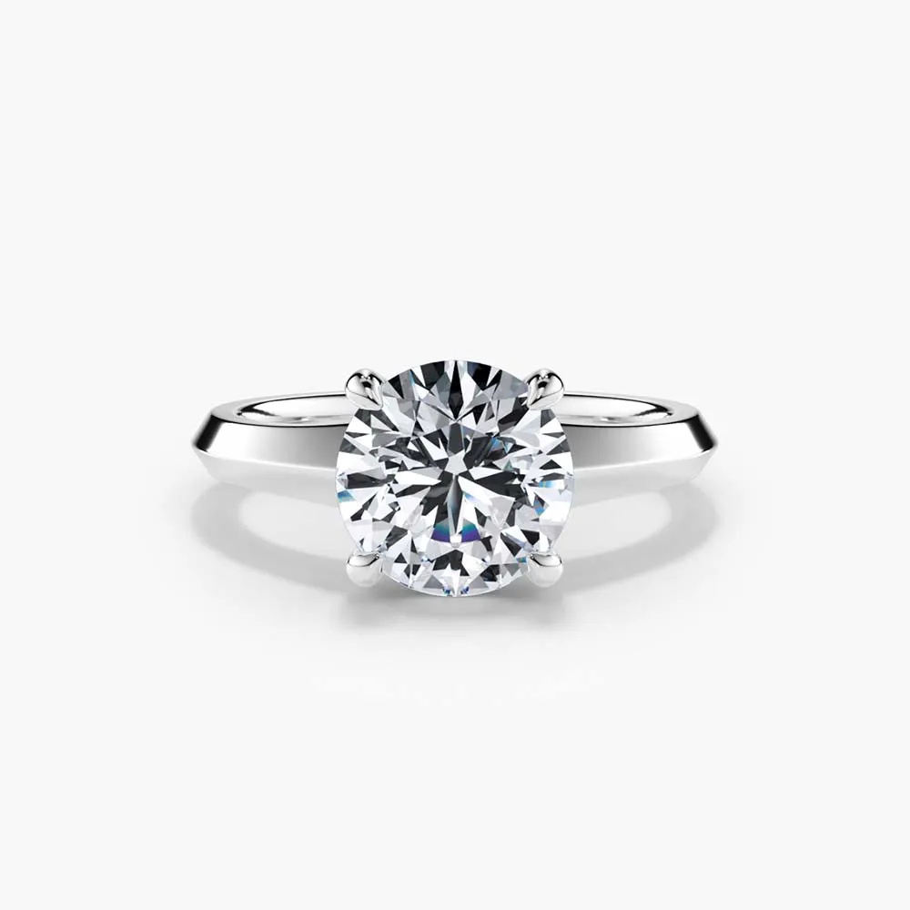 The Classic Solitaire Knife Edge Lab Diamond Engagement Ring sold by Promise By Effy