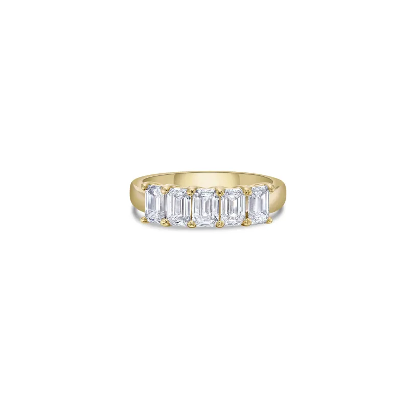 Five Stone Classic Band with Emerald Cut Lab Diamonds sold by Promise By Effy