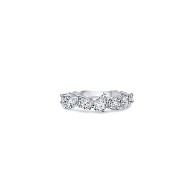 Mixed Shape Ring in White Gold with Diamonds sold by Promise By Effy