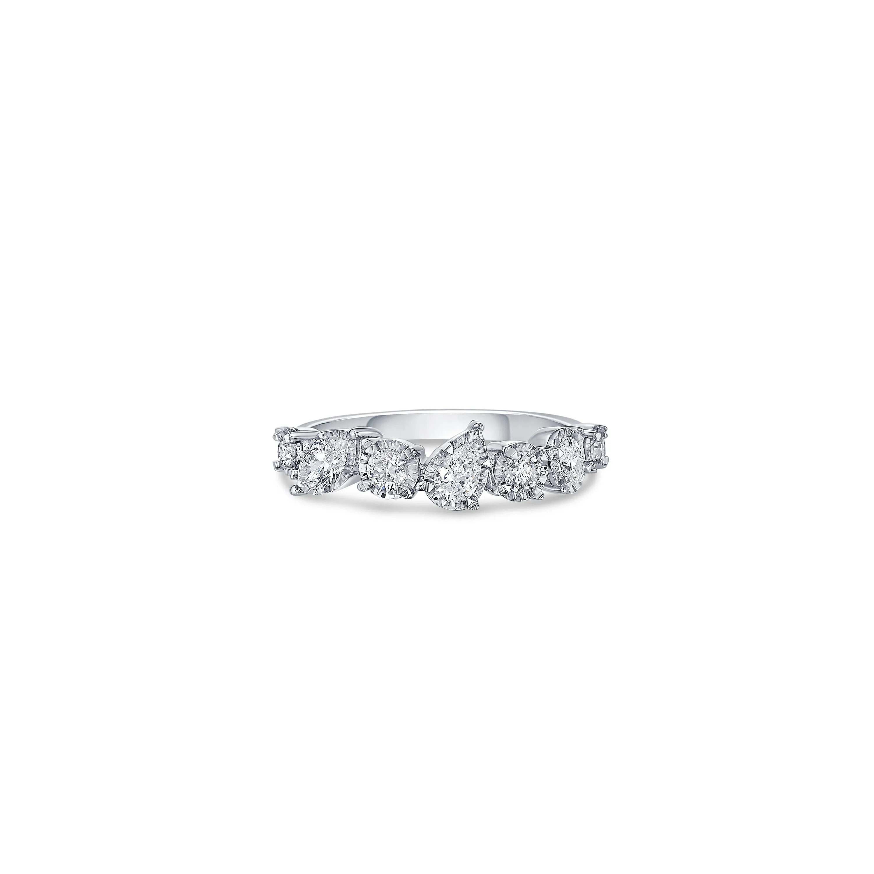 Mixed Shape Ring in White Gold with Diamonds sold by Promise By Effy