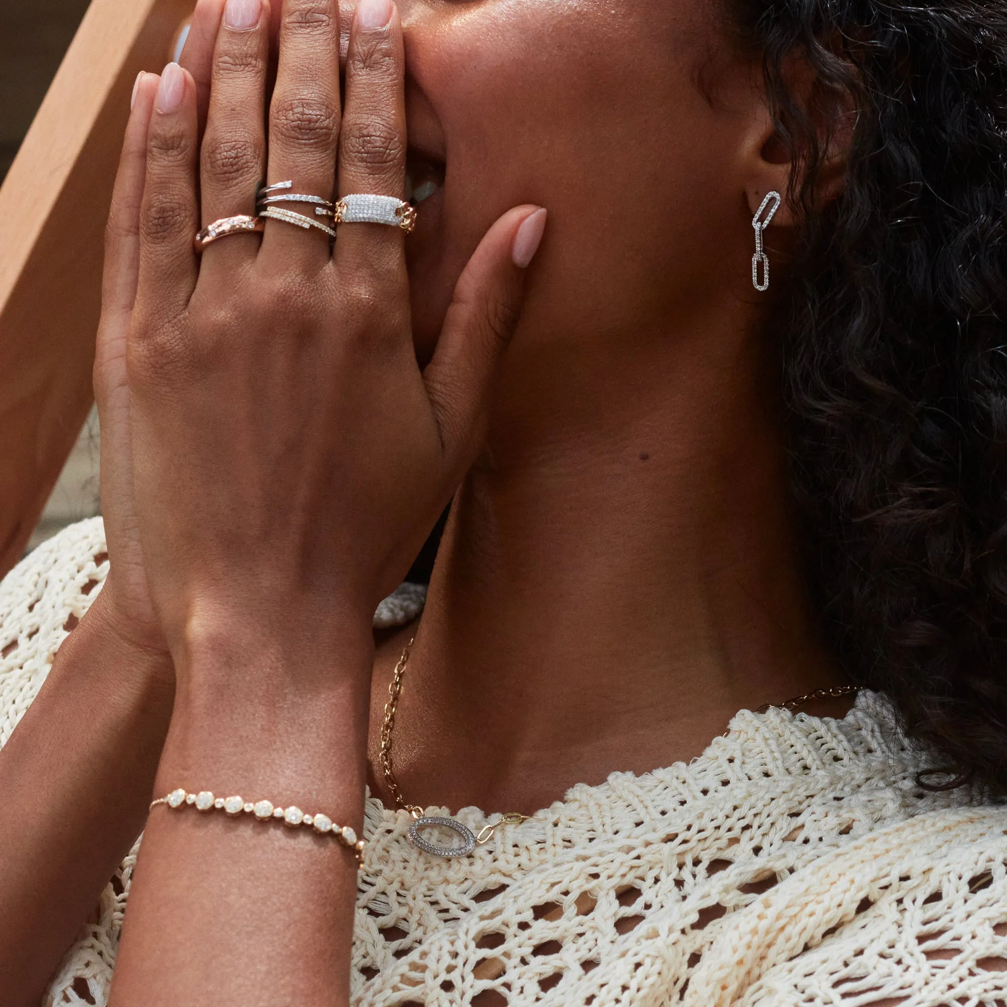 Pixel Wrap Line Ring in White Gold with Diamonds sold by Promise By Effy product image thumbnail 2