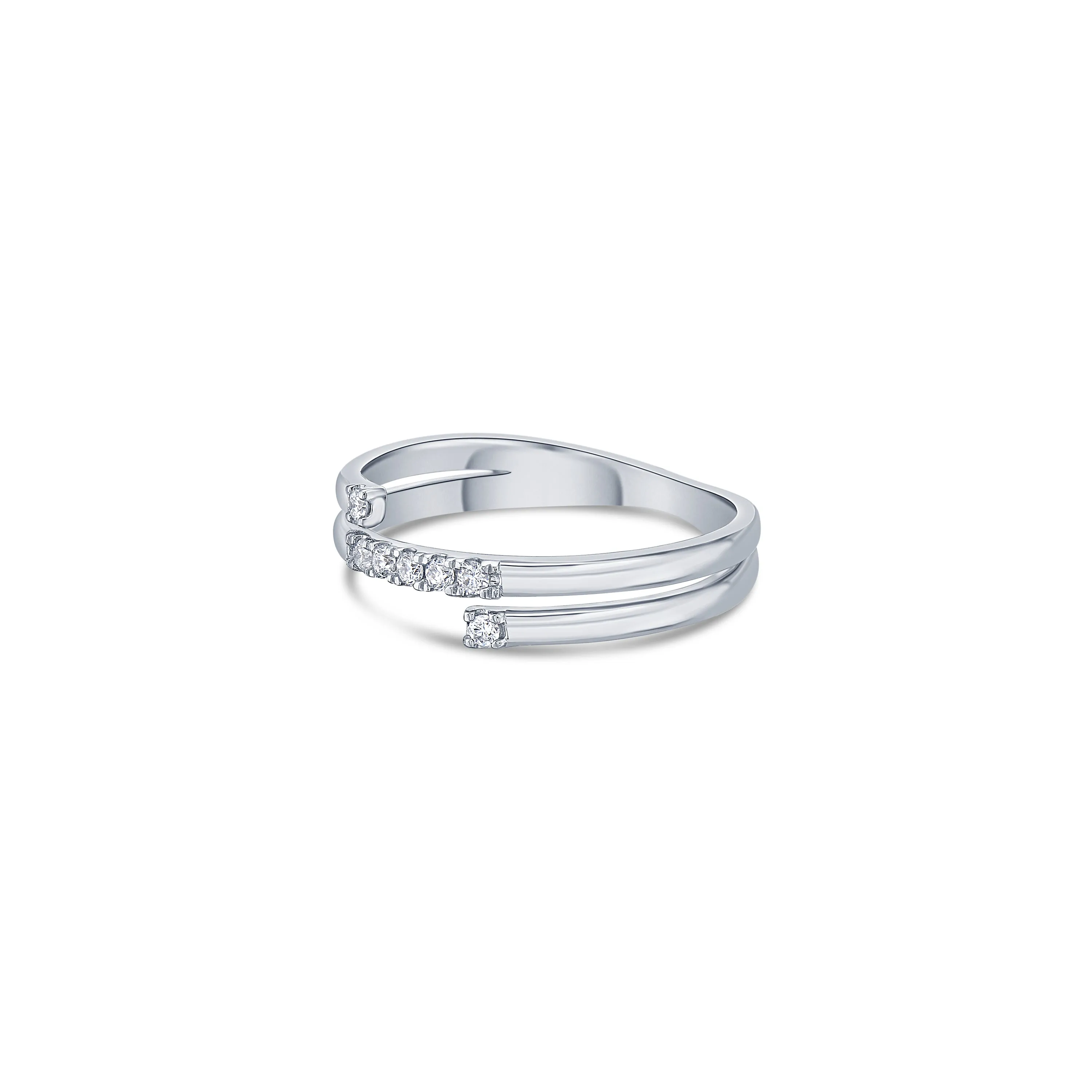 Pixel Wrap Line Ring in White Gold with Diamonds sold by Promise By Effy product image thumbnail 3
