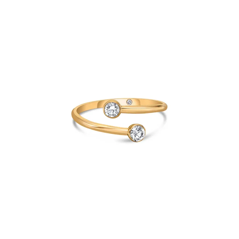 Duo Bypass Ring with Round Lab Diamonds sold by Promise By Effy