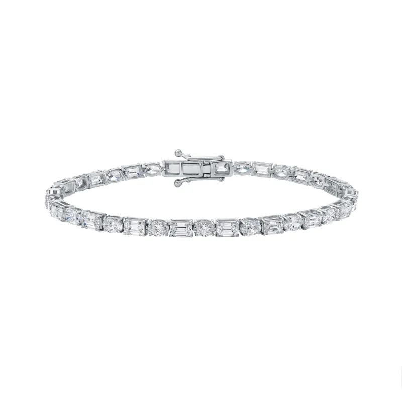 Slim Tennis Bracelet with Oval and Emerald Cut Lab Diamonds sold by Promise By Effy