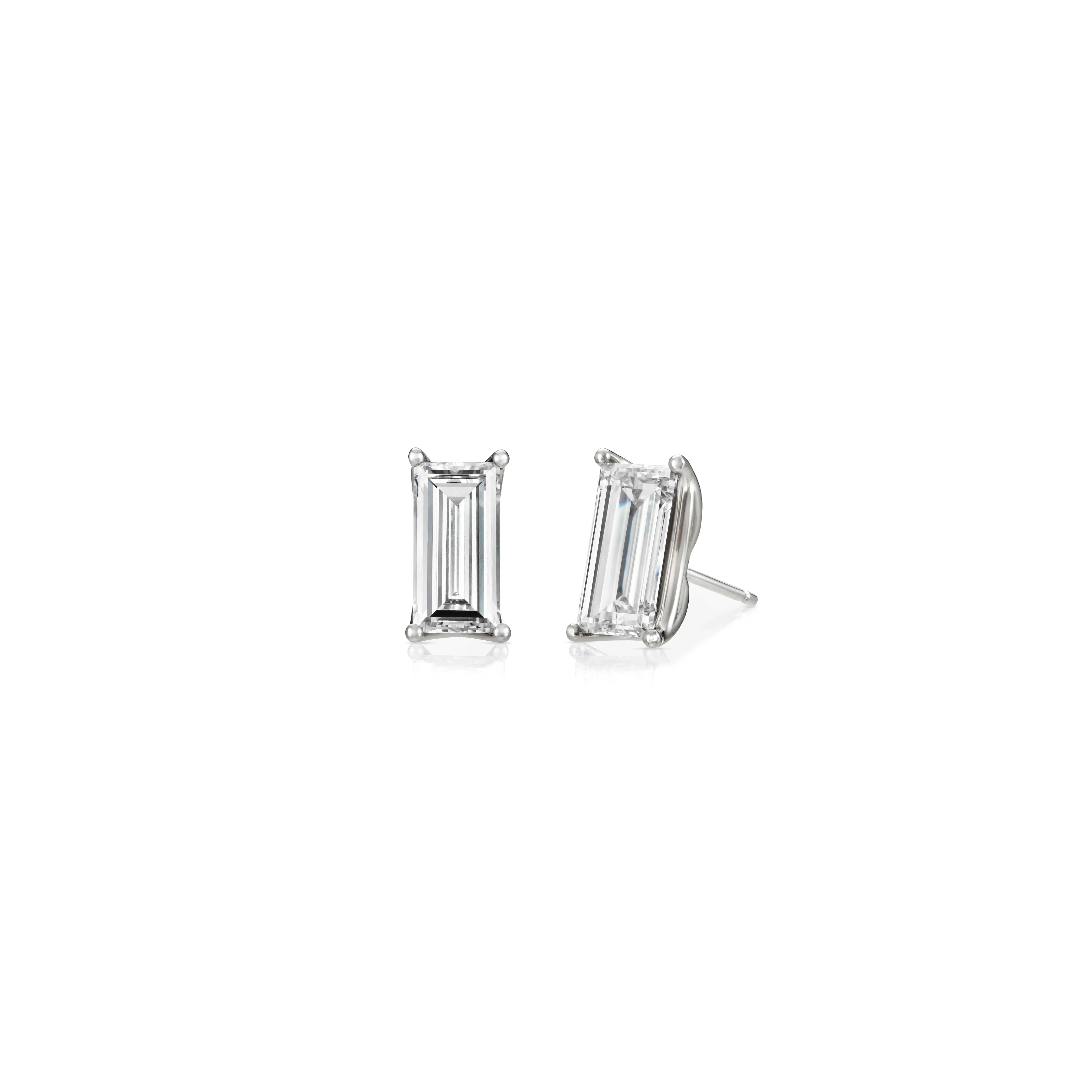 Stud Earring with Straight Corner Emerald Cut Lab Diamonds sold by Promise By Effy product image thumbnail 2