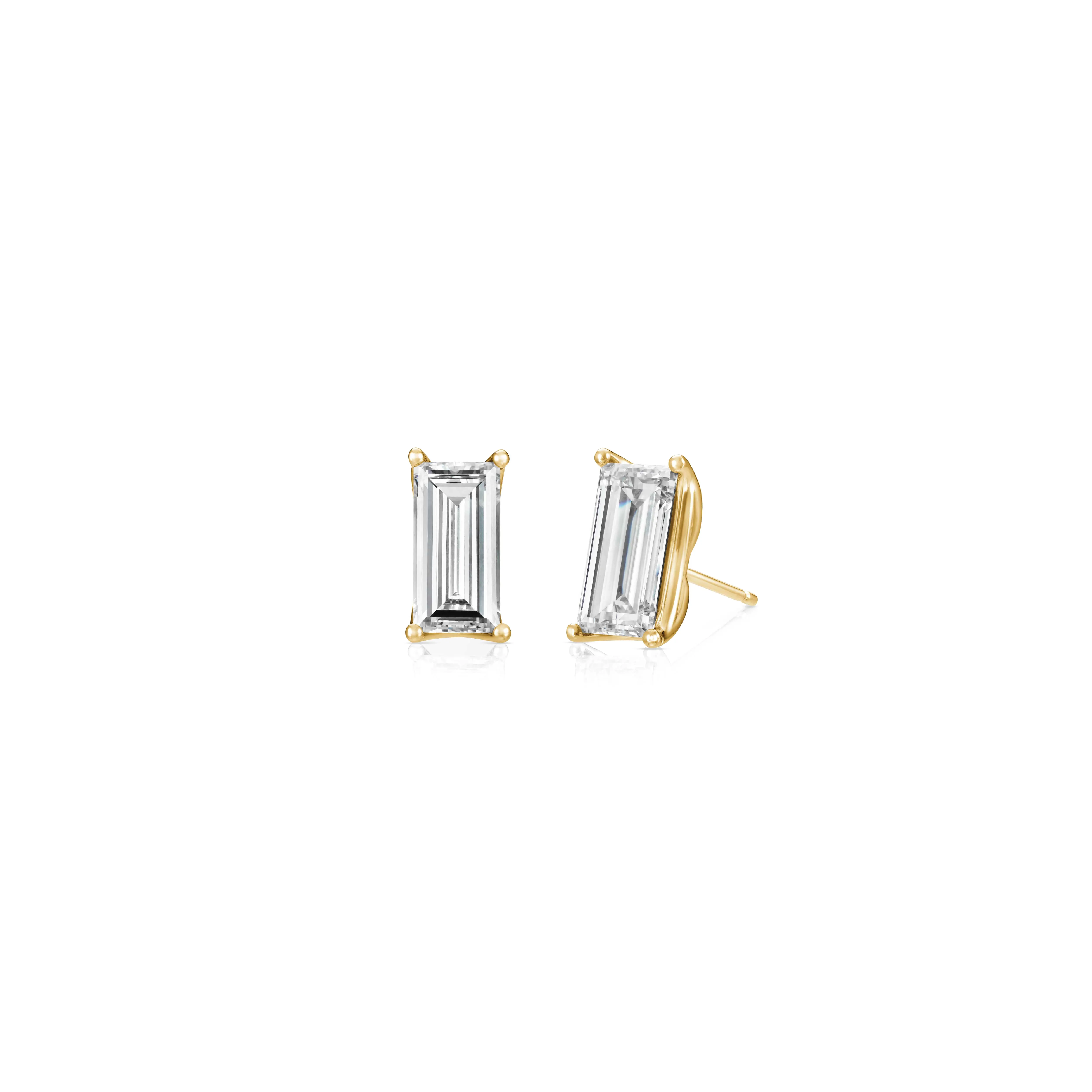 Stud Earring with Straight Corner Emerald Cut Lab Diamonds sold by Promise By Effy product image thumbnail 4