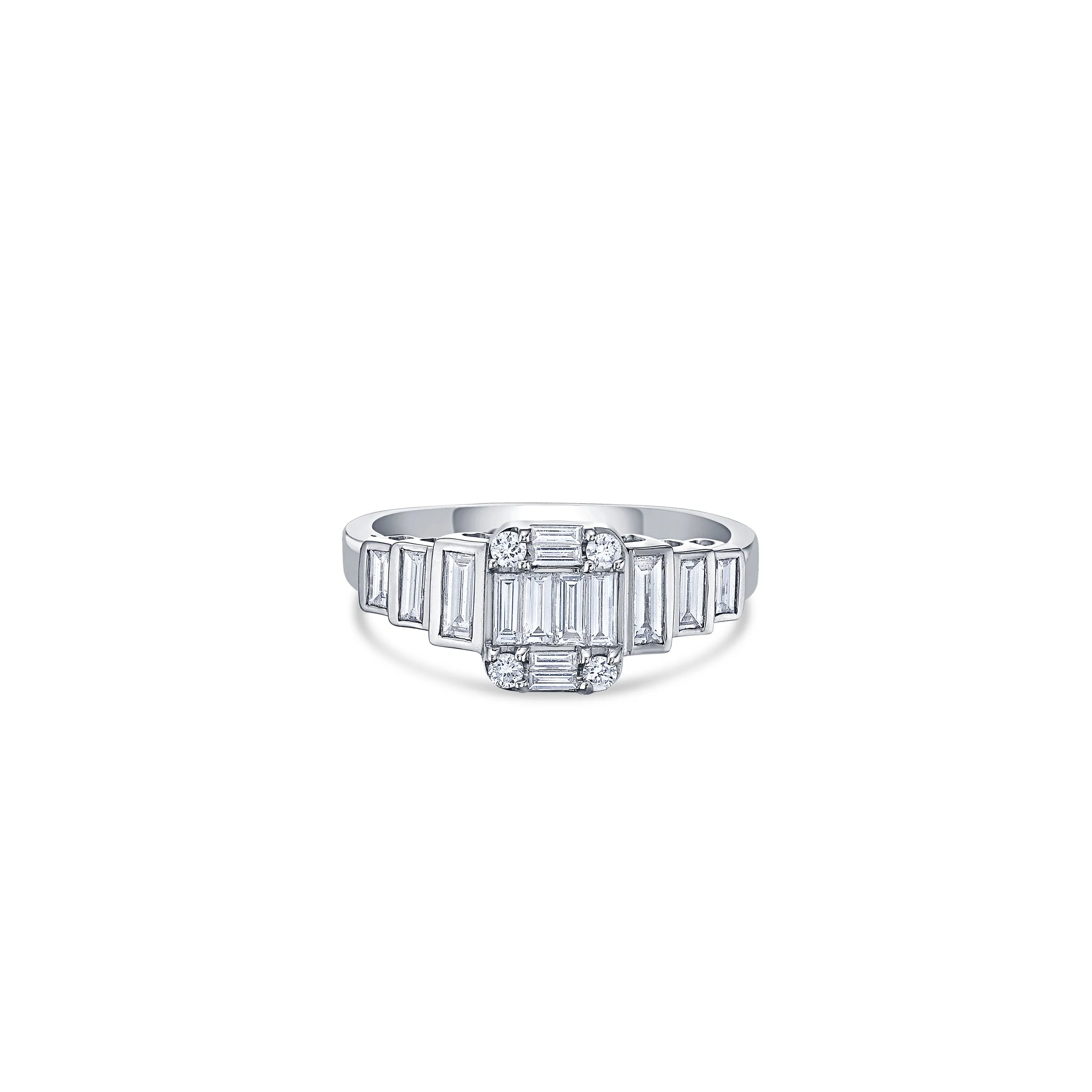 Pixel Ring in White Gold with Diamonds sold by Promise By Effy
