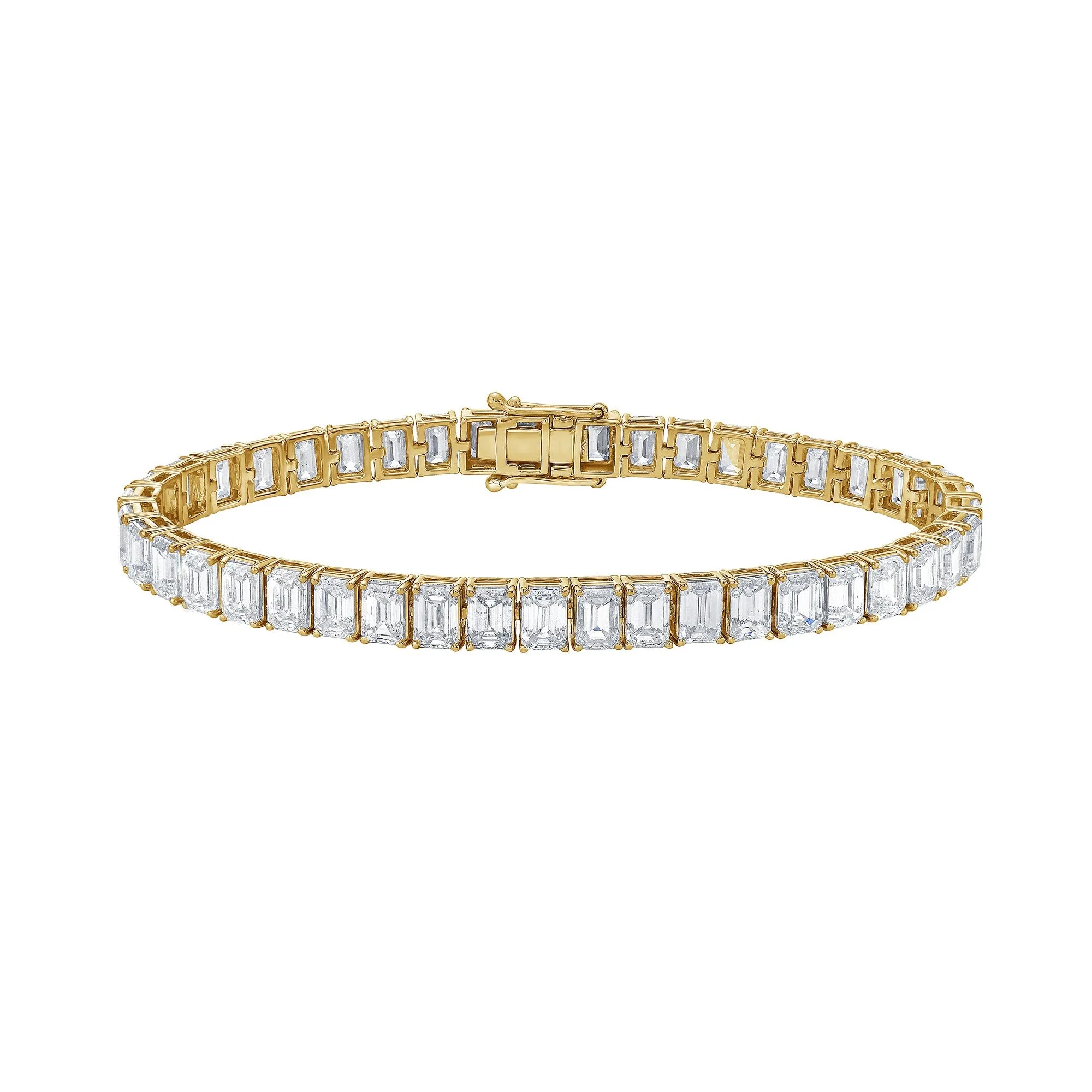 Wide Tennis Bracelet with Emerald Cut Lab Diamonds sold by Promise By Effy product image thumbnail 4