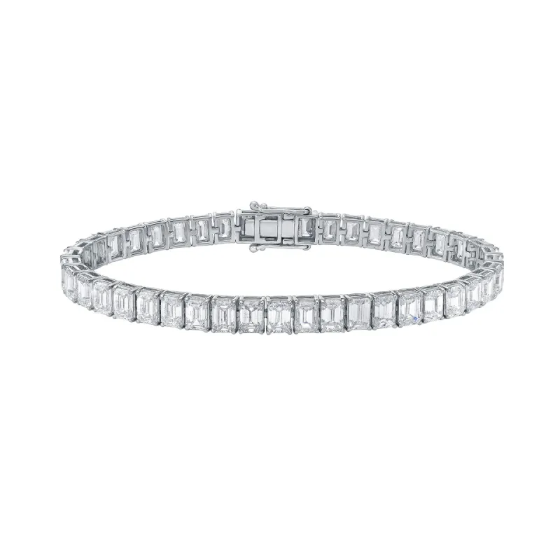 Wide Tennis Bracelet with Emerald Cut Lab Diamonds sold by Promise By Effy