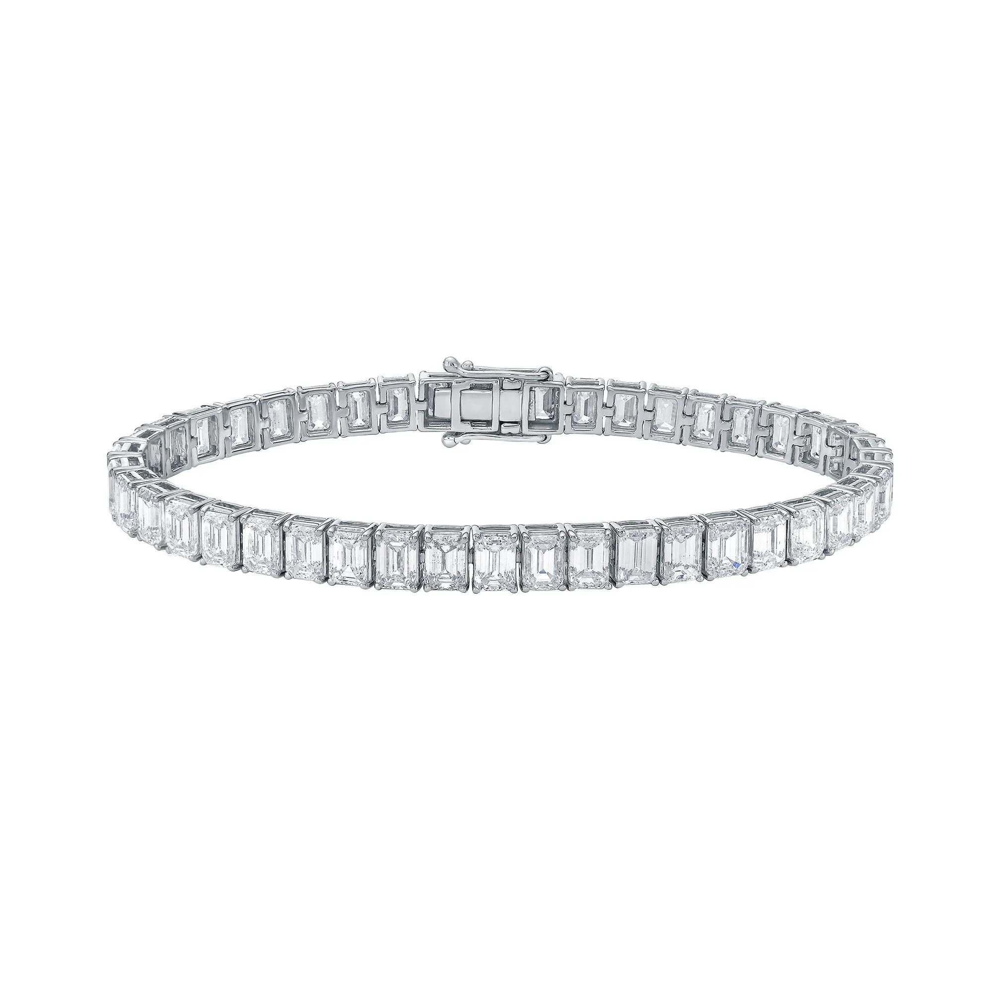 Wide Tennis Bracelet with Emerald Cut Lab Diamonds sold by Promise By Effy